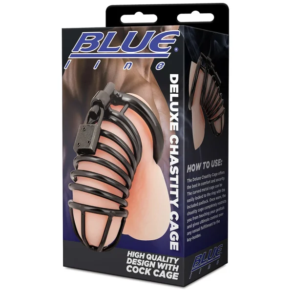 Blue Line Deluxe Steel Chastity Cage