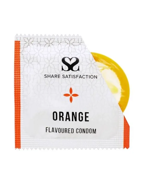 Share Satisfaction Orange Flavoured Condom - 12 Pack - Orange