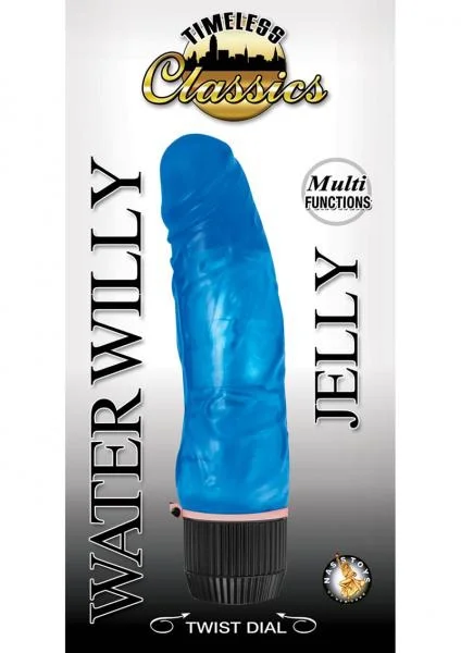 Timeless Classic Water Willy Jelly Vibe Waterproof Blue 7 Inch