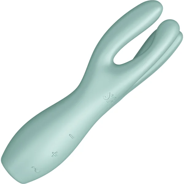 Satisfyer Threesome 3 Rechargeable Waterproof 12-Function Dual Stimulation Vibrator - Mint