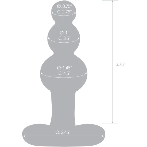 Gläs Beaded Glass Butt Plug With Tapered Base - Clear