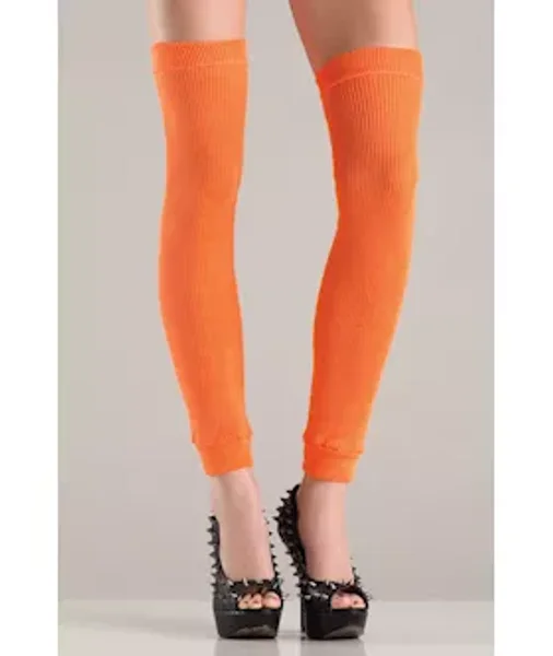 Thigh High Leg Warmers - Orange - One Size — image 2 of 2