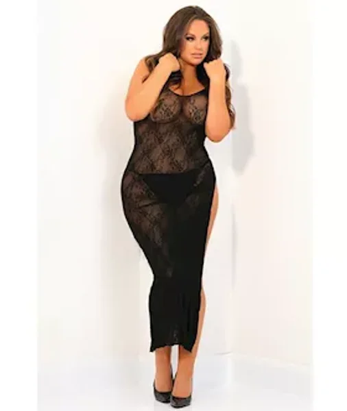 Take The Heat Lace Gown - Black - Queen — image 3 of 4