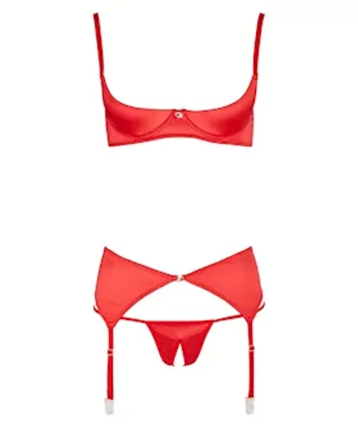 Desire Shelf Bra Set - Red - Medium — image 2 of 6