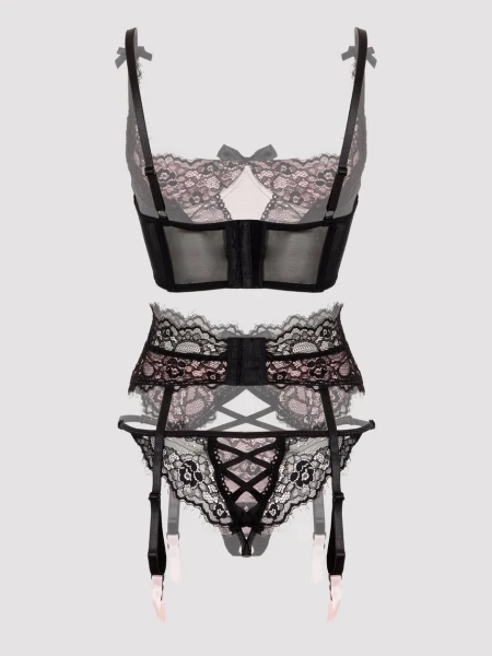 Lovehoney Boudoir Belle Blush Pink Quarter Cup Bra Set