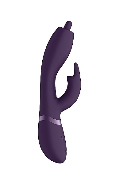 Vive Nilo Purple 22 cm USB Rechargeable Rabbit Vibrator with Swirling Tip