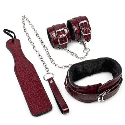 Bondara Yin and Yang Croc Effect 4 Piece Bondage Set