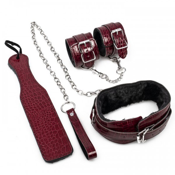 Bondara Yin and Yang Croc Effect 4 Piece Bondage Set