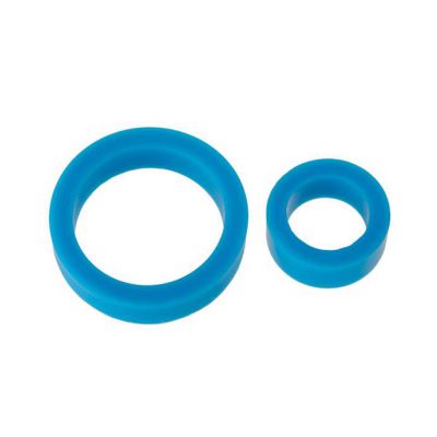 Titanmen Silicone Cock Rings Double Pack Blue