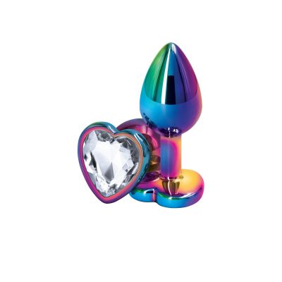 Rear Assets Multi Color Gem Heart Anal Plug by NS