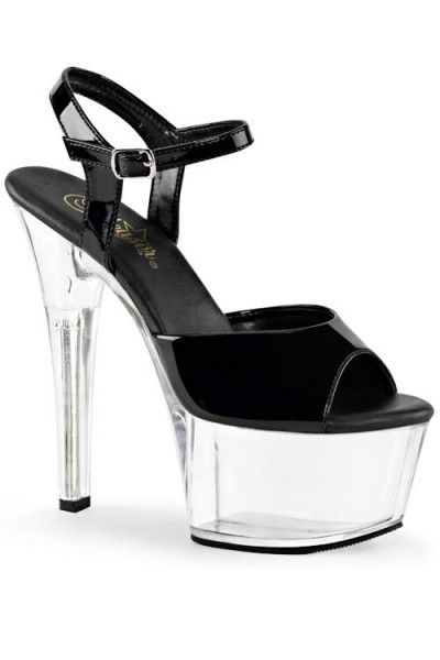 Pleaser Aspire 6" Clear & Patent Platforrm Sandal