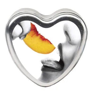Edible Heart Candle Peach 4 Oz