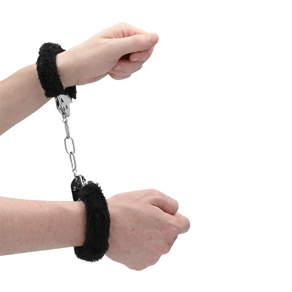 Ouch Pleasure Furry Metal Handcuffs