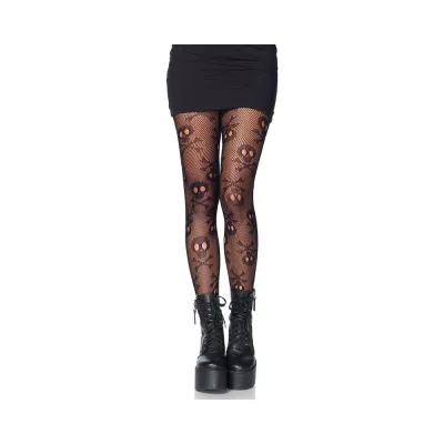 Pirate Booty Skull Net Pantyhose O S Black