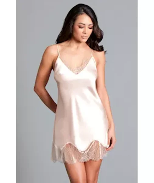 Emily Slip - Satin & Chantilly Lace Slip - Blush - M — image 2 of 2