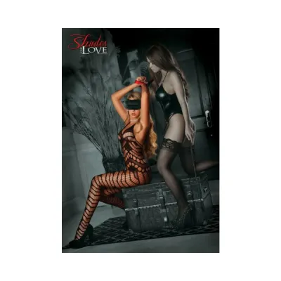 Shades Of Love Crotchless Catsuit W 3pc Bondage Set O s