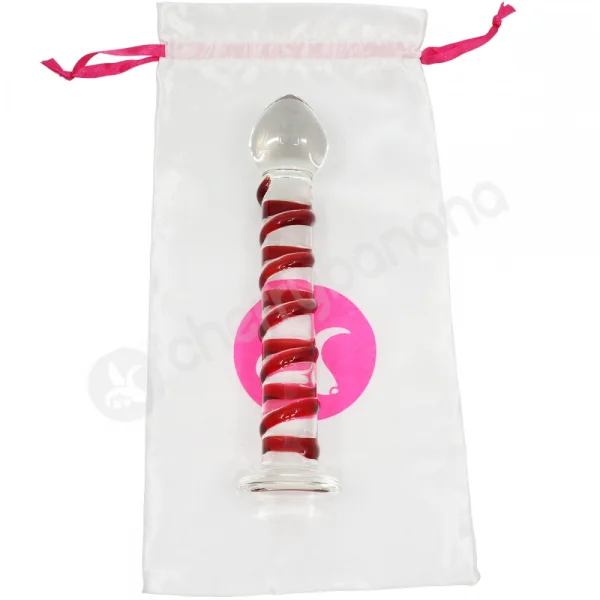 Crystal Pleasures Glass Swirled Candy Dildo
