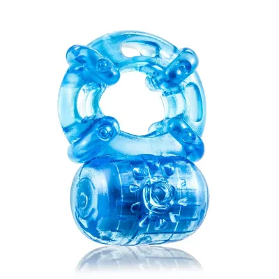Stay Hard Reusable 5 Function Vibrating Cock Ring Blue