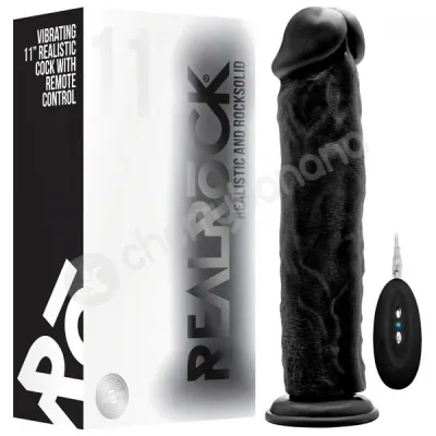 Realrock Vibrating 11 Black Realistic Cock