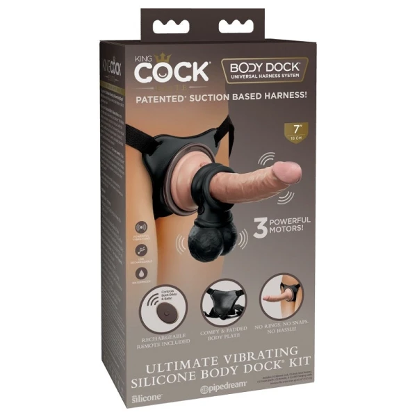Pipedream Products King Cock Elite Ultimate Vibrating Silicone Body Dock Kit — image 7 of 7