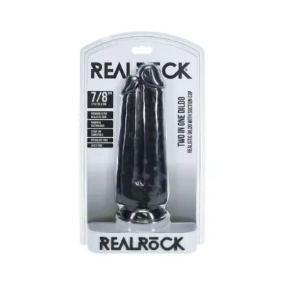 Couples Dildos Realrock Two In One 7 In 8 In Dildo Black
