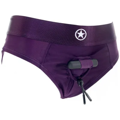 Ouch Vibrating Purple Strap on Strappy Thong in XS S