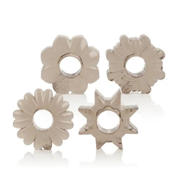 Basic Essentials Set of 4 Rings Clear