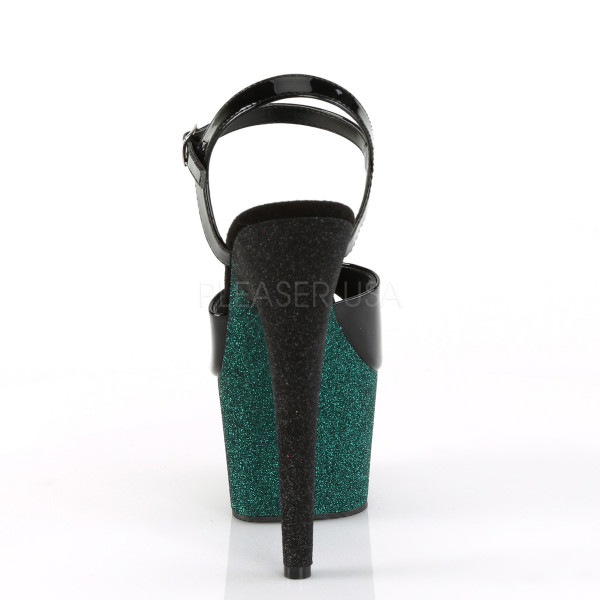 7 inches Heel, 2 3/4 inches Ombre Glittered PF Ankle Strap Sandal — image 8 of 25