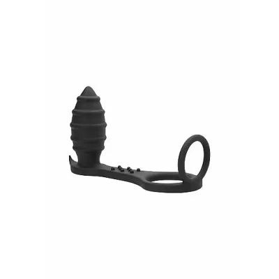 Sono No 55 Butt Plug with Cock Ring and Ball Strap Black