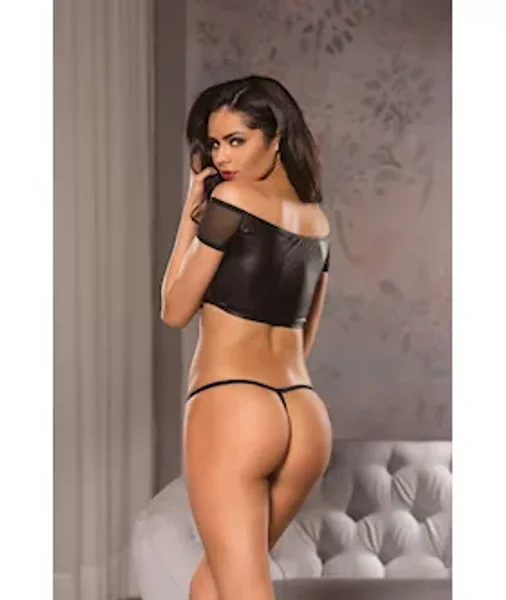 Allure Off The Shoulder Top And G-string - Black - L/xl — image 4 of 4