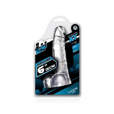 Clear stone dildo with balls