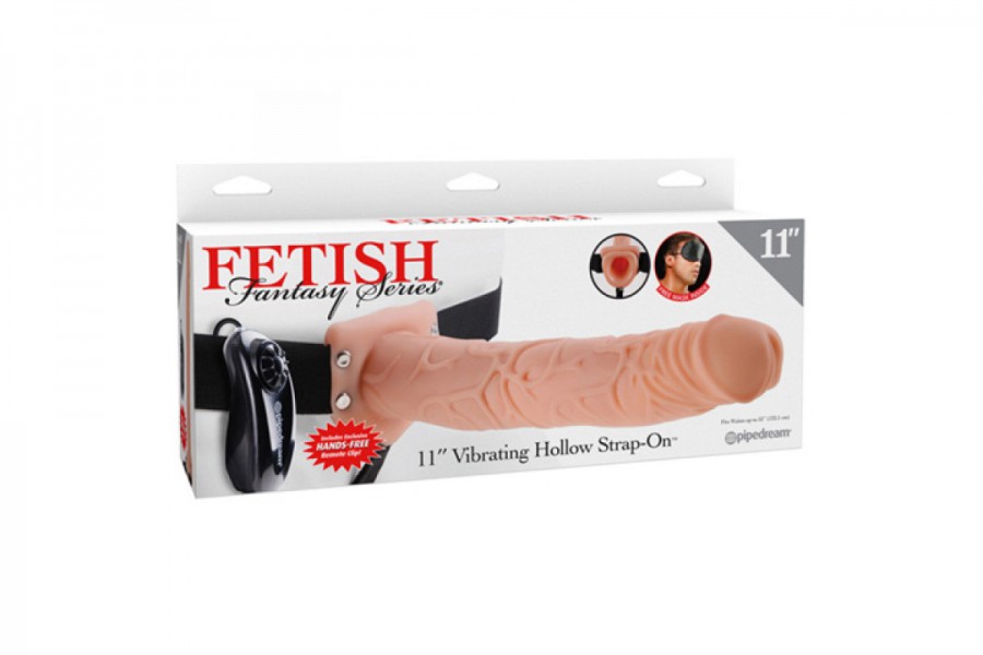 Fetish Fantasy 11 inch Realistic Vibrating Hollow Strap-On