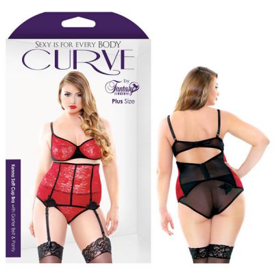 Curve Kenna Bra Garter Belt Panty 1X 2X