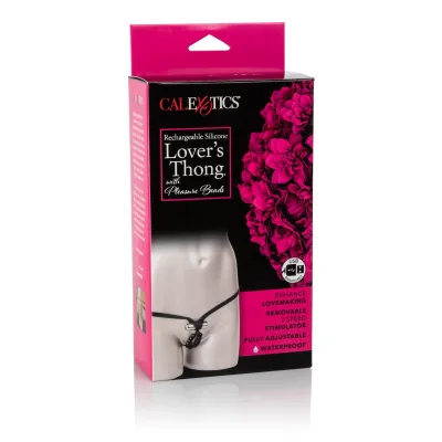 Rechargeable Silicone Lover s Thong With Pleasure Beads