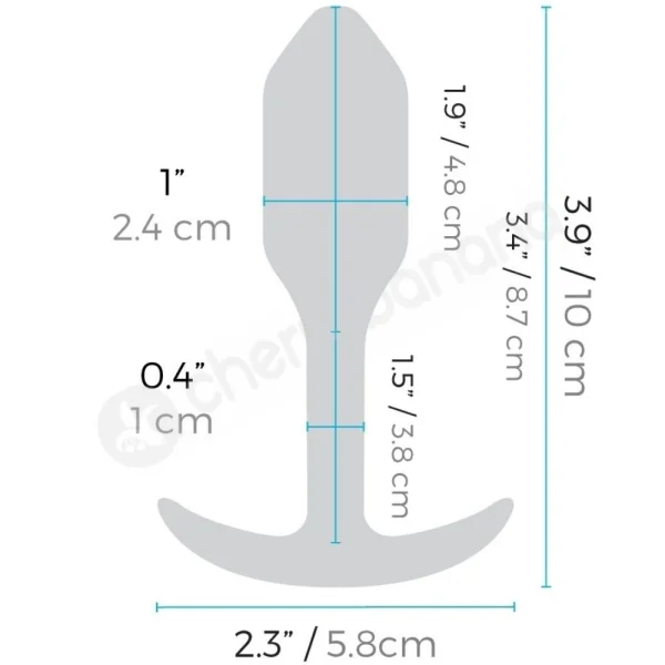 B-Vibe Orange Vibrating 3.4" Snug Plug 1 Weighted Butt Plug