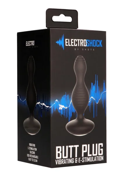 E-Stimulation Vibrating Buttplug - Black