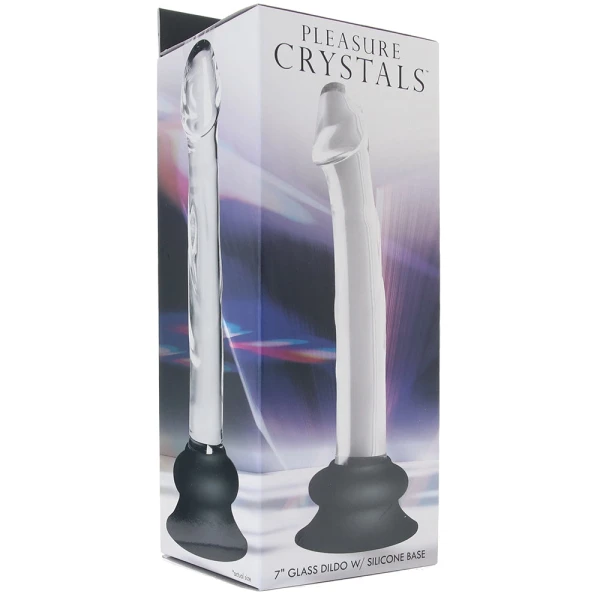Pleasure Crystals 7" Glass Dildo With Suction Cup