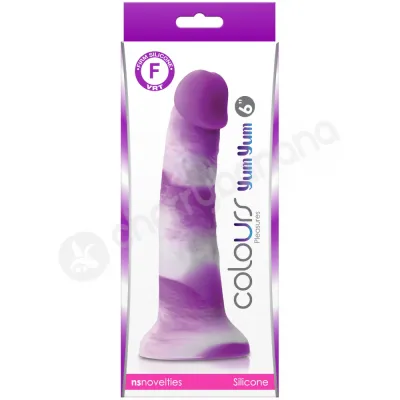 Colours Pleasures Yum Yum 6 Purple White Silicone Dildo