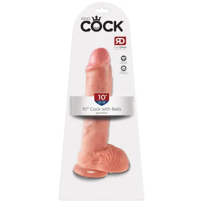 King Cock 10 Inch Cock With Balls Flesh