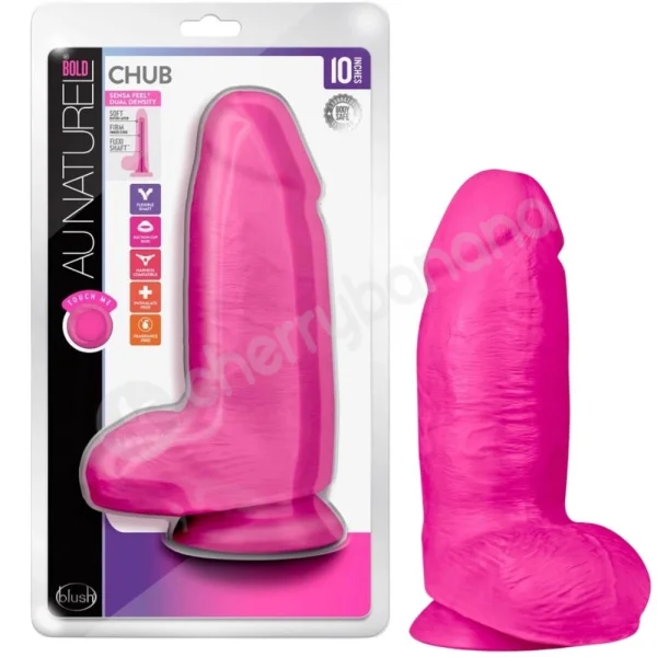 Au Naturel Bold Chub Pink 10" Flexishaft Dildo
