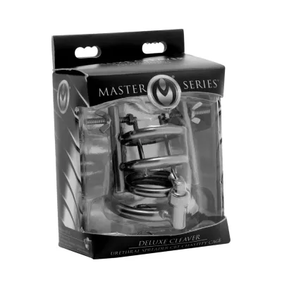 Deluxe Cleaver Urethral Spreader CBT Chastity Cage