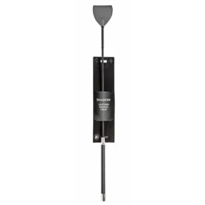Shadow Grey Leather Riding Crop