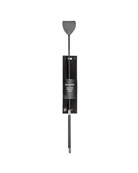 Shadow Grey Leather Riding Crop