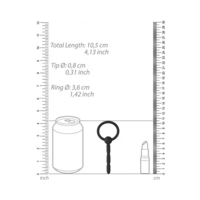 Ouch Urethral Sounding Tiered Silicone Plug Black 8 Mm