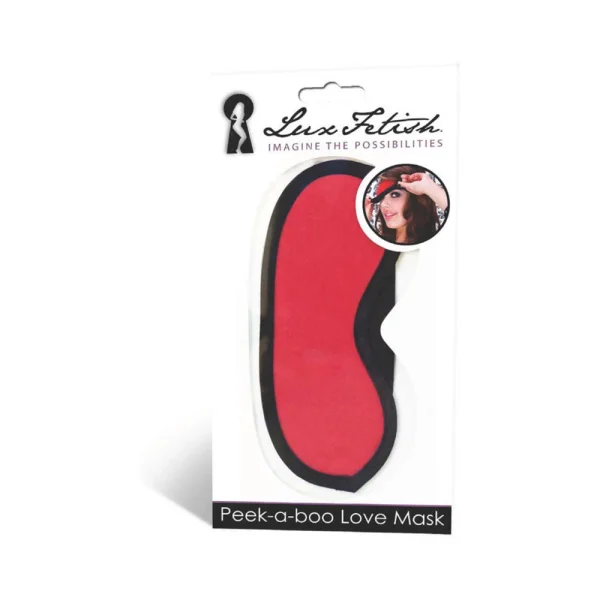 Lux Fetish Peek-A-Boo Love Mask Red O/S
