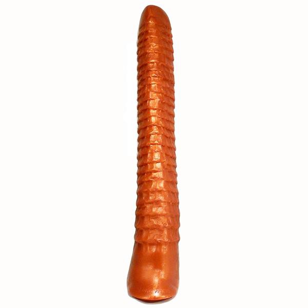 SquarePegToys® Worm - Long Anal Toy in SuperSoft Bronze Silicone