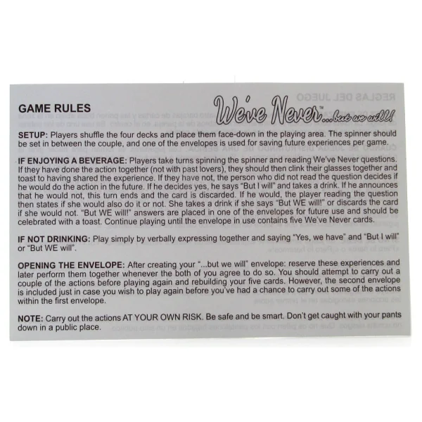 We've Never...But We Will - Board Game