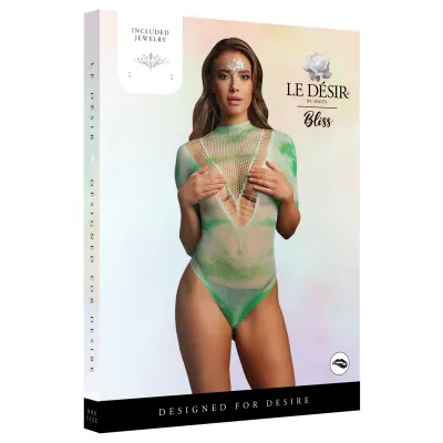 Le Desir Short Sleeve Tie Dye Teddy and Dazzling Crowned Face Bling Stickers