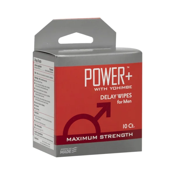 Power+ With Yohimbe Delay Wipes For Men 10 Pack