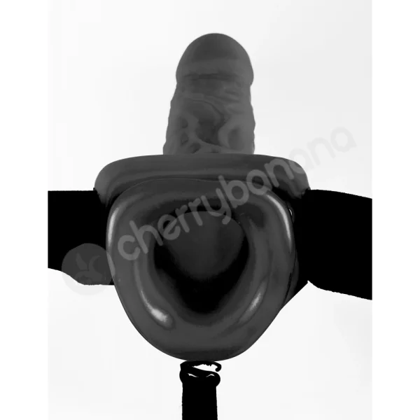 Fetish Fantasy Series Black 11'' Vibrating Hollow Strap-on